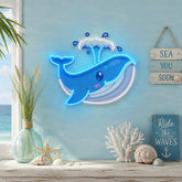 Baby Whale Spout LED Neon Sign Light Pop Art