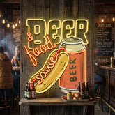 Beer & Hot Dog Are The Best Duo LED Neon Sign Light Pop Art