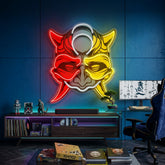 Black Devil Mask LED Neon Sign Light Pop Art