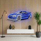 Blue Sport Car LED Neon Sign Light Pop Art
