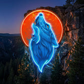 Blue Wolf Head LED Neon Sign Light Pop Art