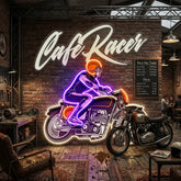 Cafe Racer Custom Motorcycles Maniac LED Neon Sign Light Pop Art