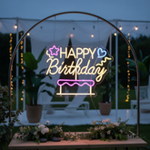 Happy Birthday&Cake Neon Sign