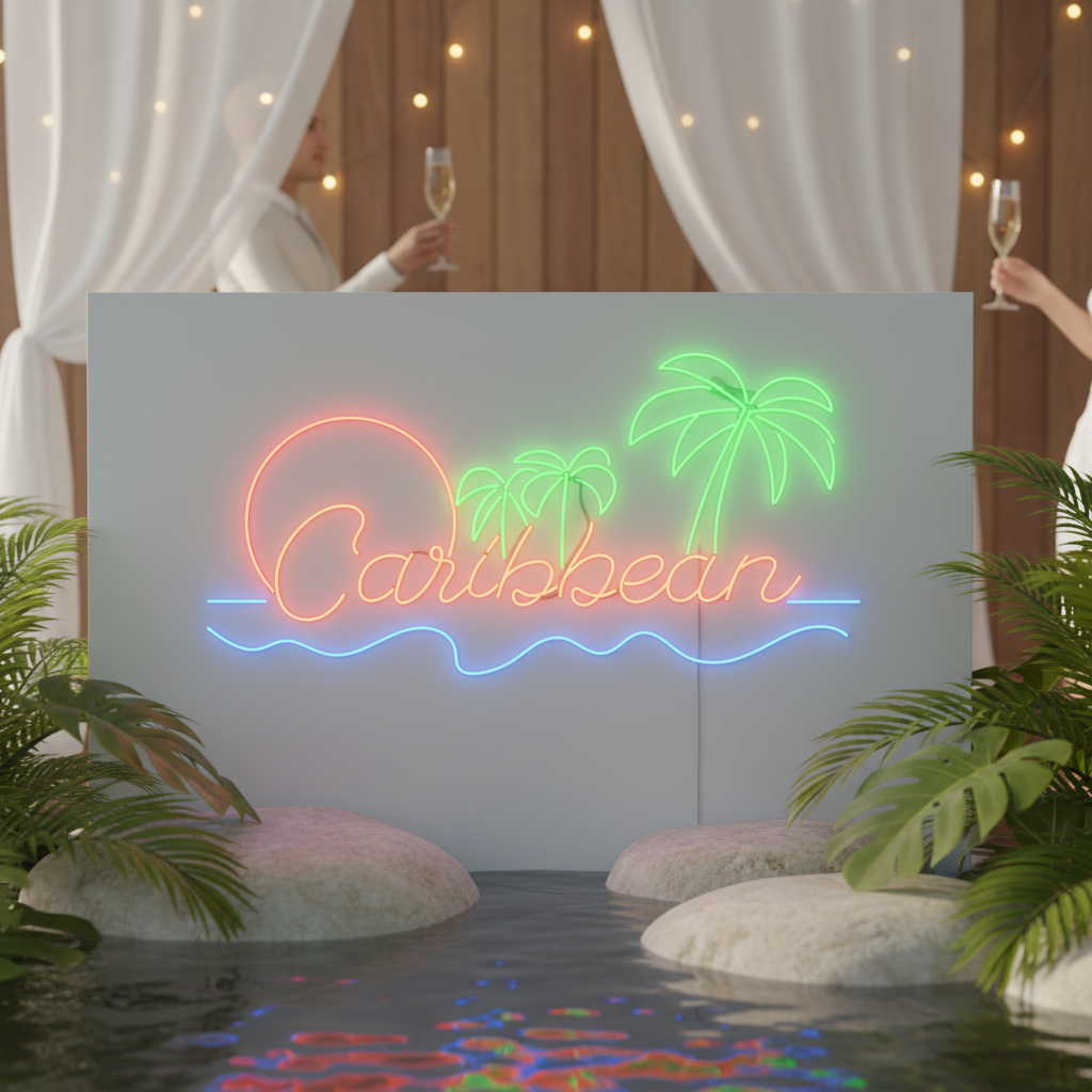 Caribbean Ocean Palm Tree Neon Sign Summer Holiday Led Light - VN03 - Customneonstudio