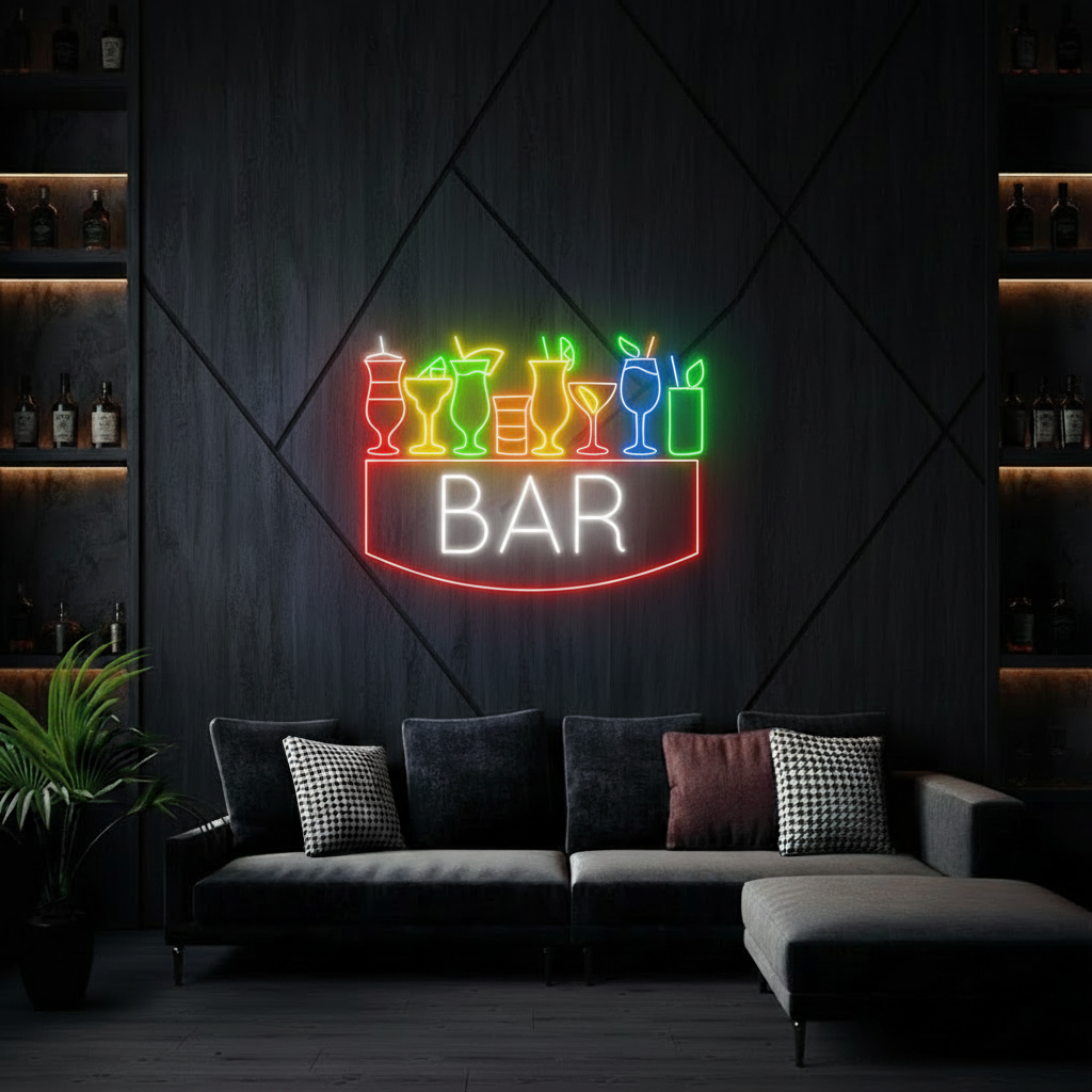 Cocktail Bar Neon Sign Bar Logo LED Light - VN03 - Customneonstudio