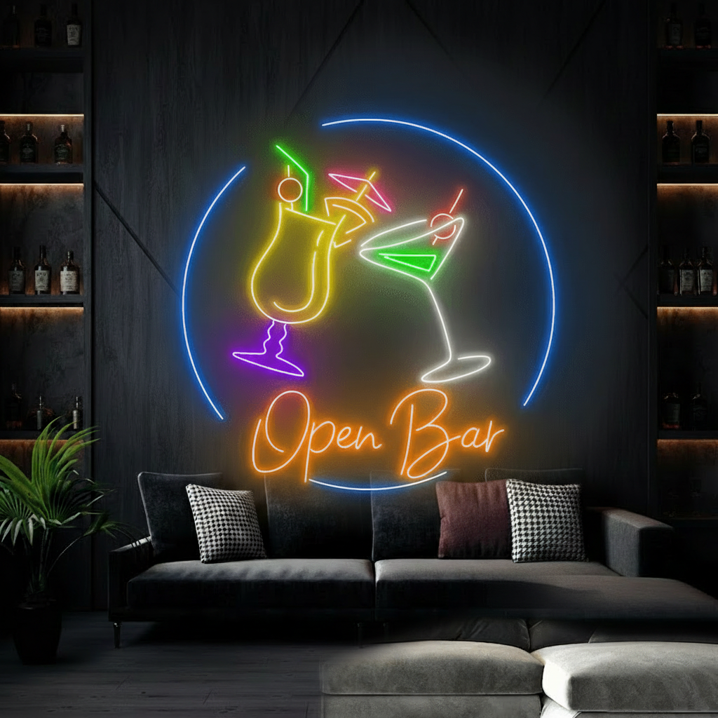 Cocktail Juice Fruit Neon Sign Light Bar Club Neon Sign - VN03 - Customneonstudio