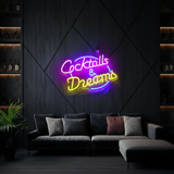 Cocktails & Dreams Neon Sign Bar Led Neon Sign - VN03 - Customneonstudio