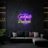 Cocktails & Dreams Neon Sign Bar Led Neon Sign - VN03 - Customneonstudio