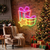 Colorful Christmas Gifts Art work Led Neon Sign Light