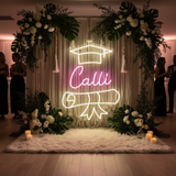 Congrats Grad Custom Name Neon Sign Class of 2025 Graduation Prom Party Decor Sign