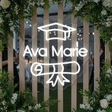 Congrats Grad Custom Name Neon Sign Class of 2025 Graduation Prom Party Decor Sign