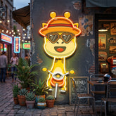 Cool Giraffe Riding A Motorcycle LED Neon Sign Light Pop Art