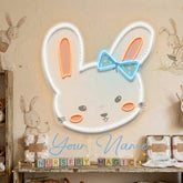 Custom Name Cute Rabbit Face Artwork Led Neon Sign Light