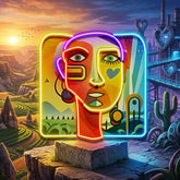 Countryside Girl Portrait Abstract Art LED Neon Sign Light Pop Art