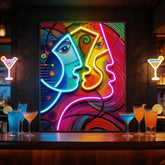 Couple Portrait Painting Abstract Art LED Neon Sign Light Pop Art