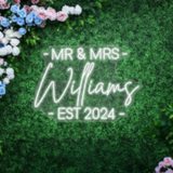 Custom Mr & Mrs Last Name With EST Year LED Neon Sign