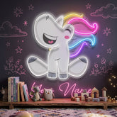 Custom Name Cute Unicorn Girl Artwork Led Neon Sign Light