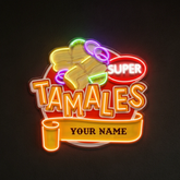Custom Name Mexican Tamales Food Restaurant Decor Artwork Led Neon Sign Light