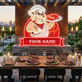 Custom Name Pig Chef BBQ Artwork Led Neon Sign Light