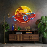 Tropical Vintage Car LED Neon Sign Light Pop Art