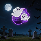 Cute Ghost Halloween Day Artwork Led Neon Sign Light