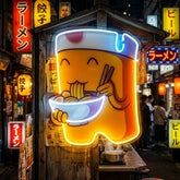 Beer Eating A Ramen Bowl LED Neon Sign Light Pop Art