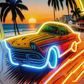 Car The Sunset LED Neon Sign Light Pop Art