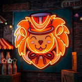 Cat Wearing Samurai Helmet LED Neon Sign Light Pop Art