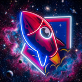 Rocket Space LED Neon Sign Light Pop Art