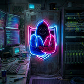 Hacker Mascot LED Neon Sign Light Pop Art