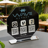 Custom Triple QR Code Octagon Stand