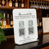 Custom Double QR Code Square Stand Layout B