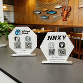Custom Double QR Code Octagon Stand Layout B