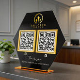 Custom Double QR Code Hexagon Stand Layout A
