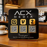 Custom Triple QR Code Square Stand