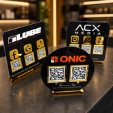 Custom Double QR Code Circle Stand Layout A
