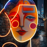 Peaceful Girl Portrait Abstract Art LED Neon Sign Light Pop Art