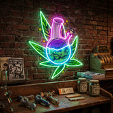 Skull Head In The Weed Bong LED Neon Sign Light Pop Art