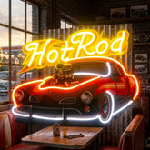Fabolous Flamming Hotrod Car LED Neon Sign Light Pop Art