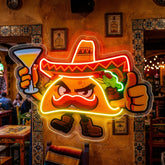 Taco Thumb Up LED Neon Sign Light Pop Art