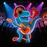 Ool Dinosaur Playing Guitar LED Neon Sign Light Pop Art