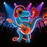Ool Dinosaur Playing Guitar LED Neon Sign Light Pop Art