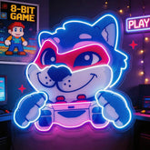 Wolf Mascot Gaming LED Neon Sign Light Pop Art