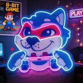 Wolf Mascot Gaming LED Neon Sign Light Pop Art