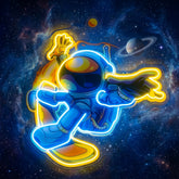 Astronauts Skateboarding LED Neon Sign Light Pop Art