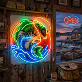 Largemouth Bass Fishing LED Neon Sign Light Pop Art