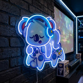 Cute Koala Sleeping Game LED Neon Sign Light Pop Art