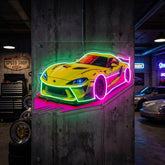 Green Sport Car LED Neon Sign Light Pop Art