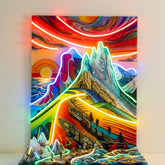 Colorful Mountainscape Abstract Art LED Neon Sign Light Pop Art