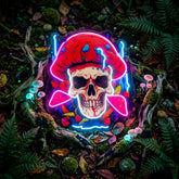 A Skull With A Mushroom Hat LED Neon Sign Light Pop Art